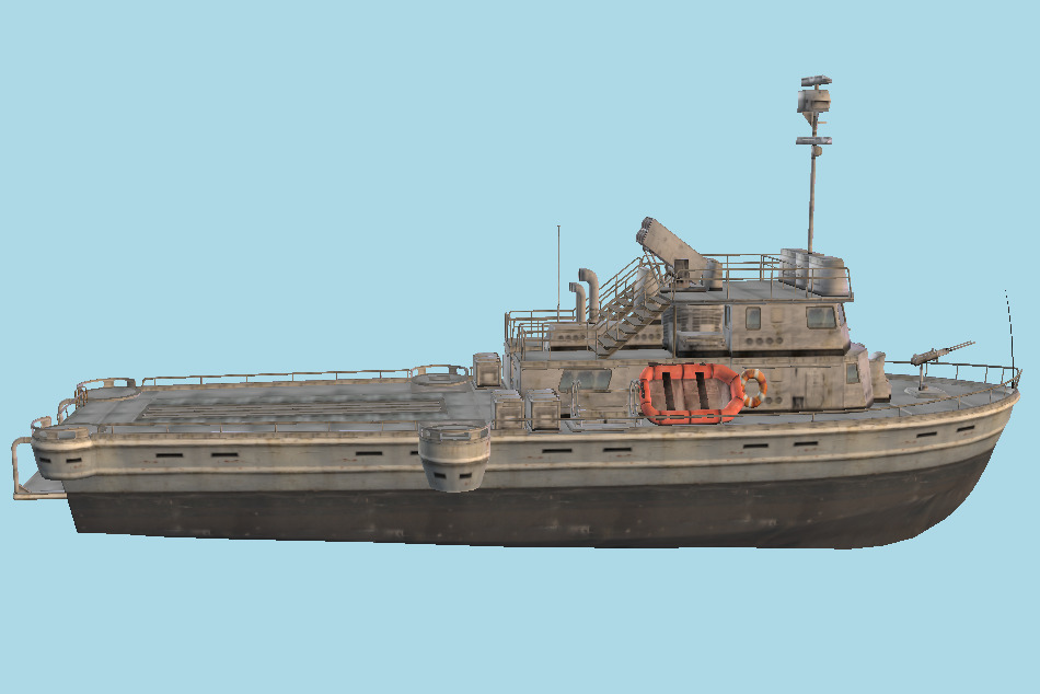 Missile Military Boat 3d model